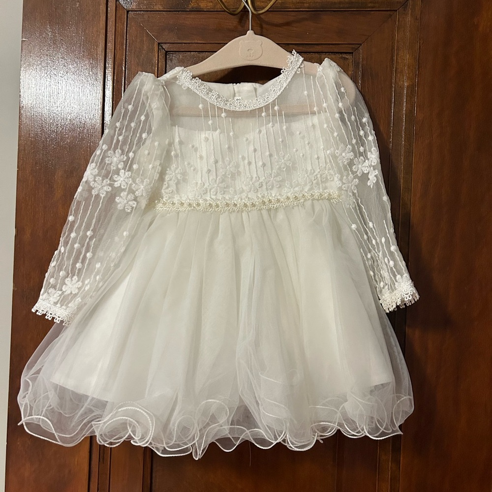Elegant White Lace Dress for Girls